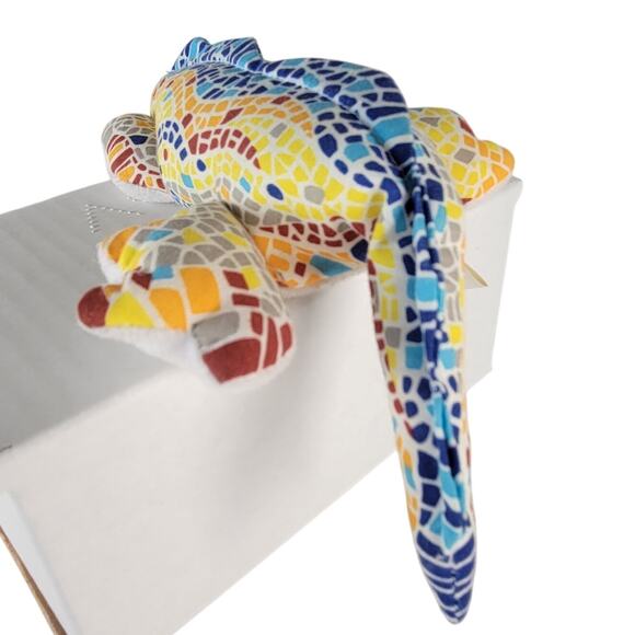 Mosaic Lizard Plush Stuffed Animal 9" Colorful Reptile Toy Spain Beanie Filling - Picture 6 of 14